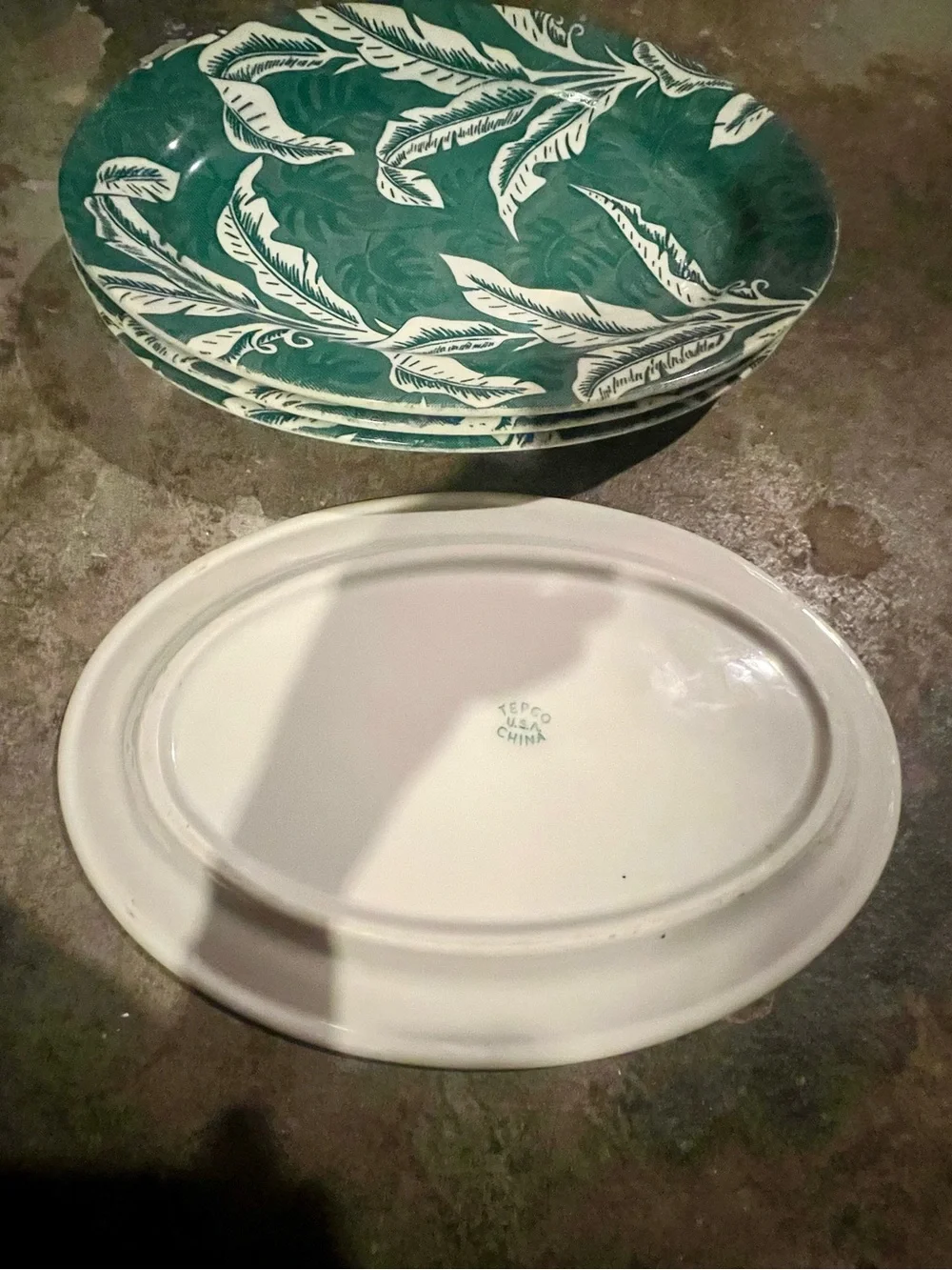 Vintage Tepco Banana Shadowleaf Serving Platter Pristine Condition